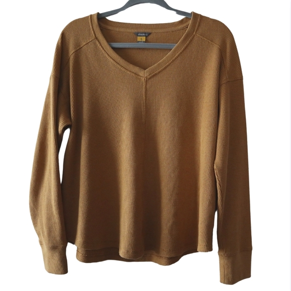 Eddie Bauer Tops - Eddie Bauer Longsleeve Waffle Knit Mustard Top